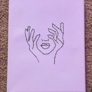 Embroidery Hands on face